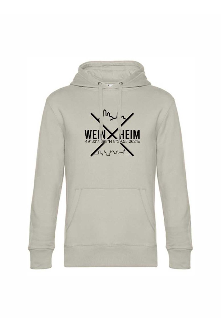 Hoodie Weinheim Koordinaten Kreuz (Druckfarbe schwarz)